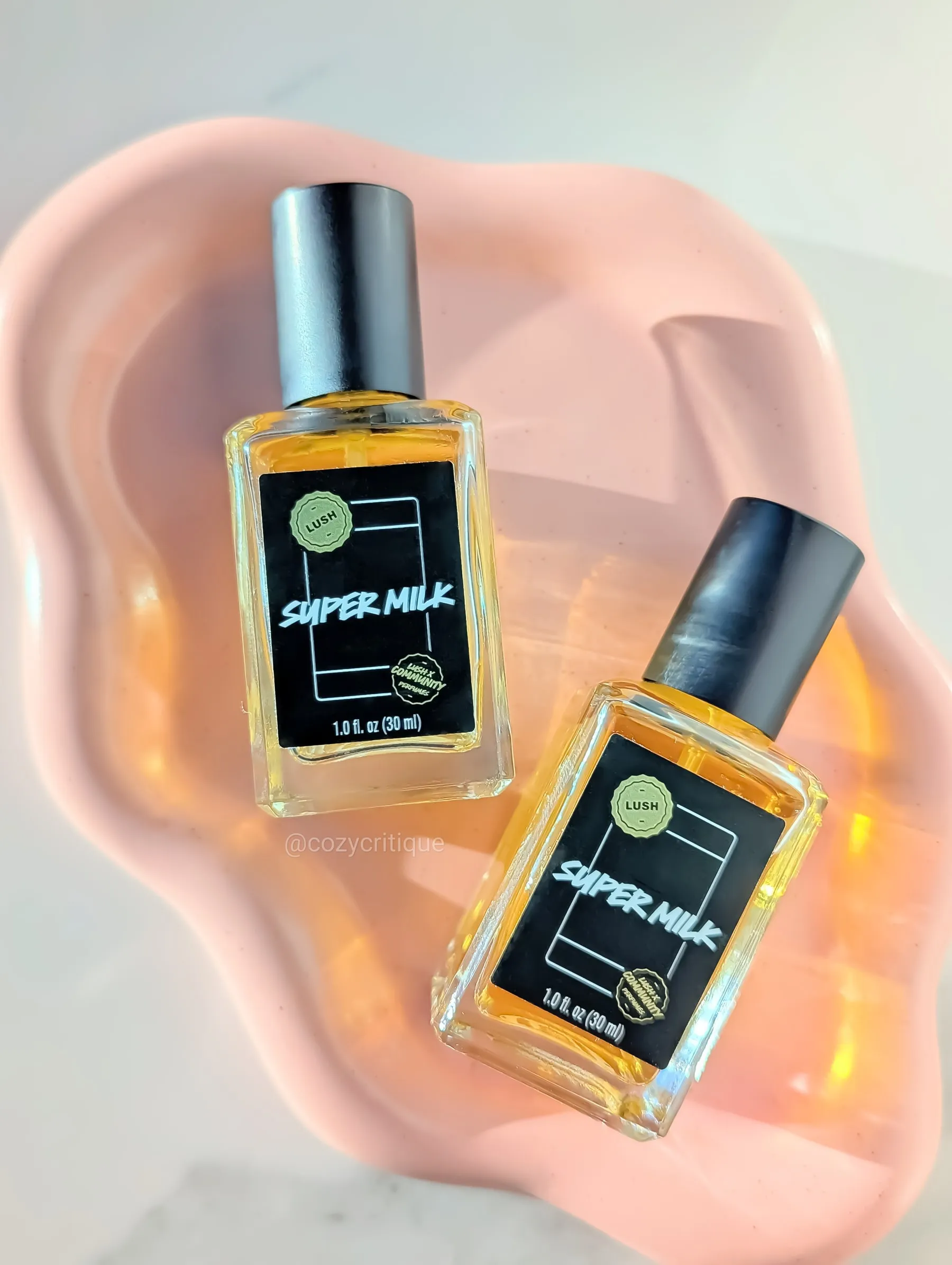 The Lush Super Milk perfume bottle