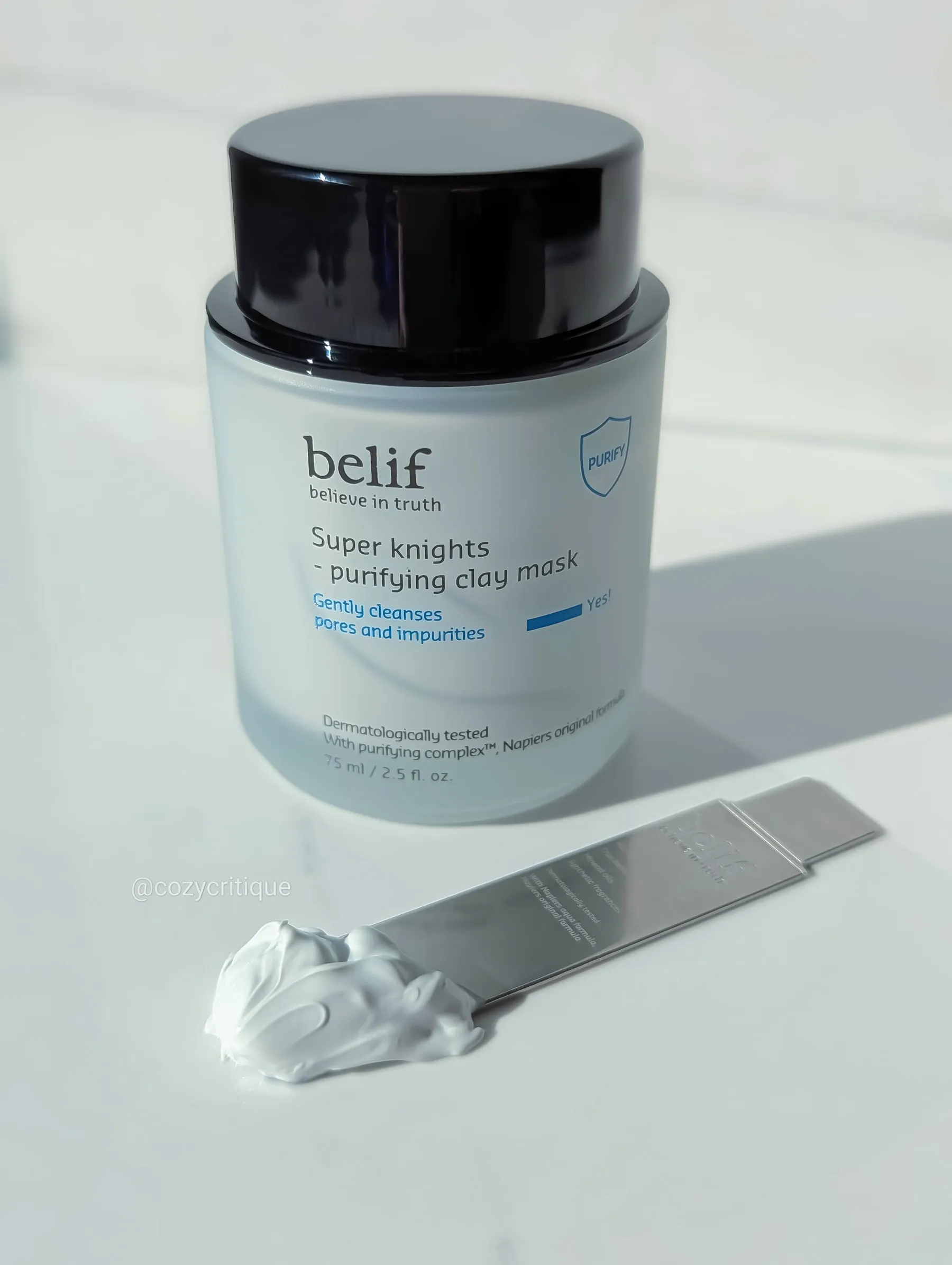 Belif clay mask with texture shot