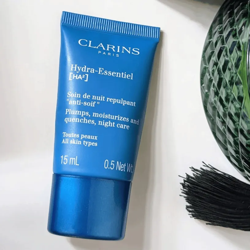 The Clarins Hydra-Essentiel night cream jar