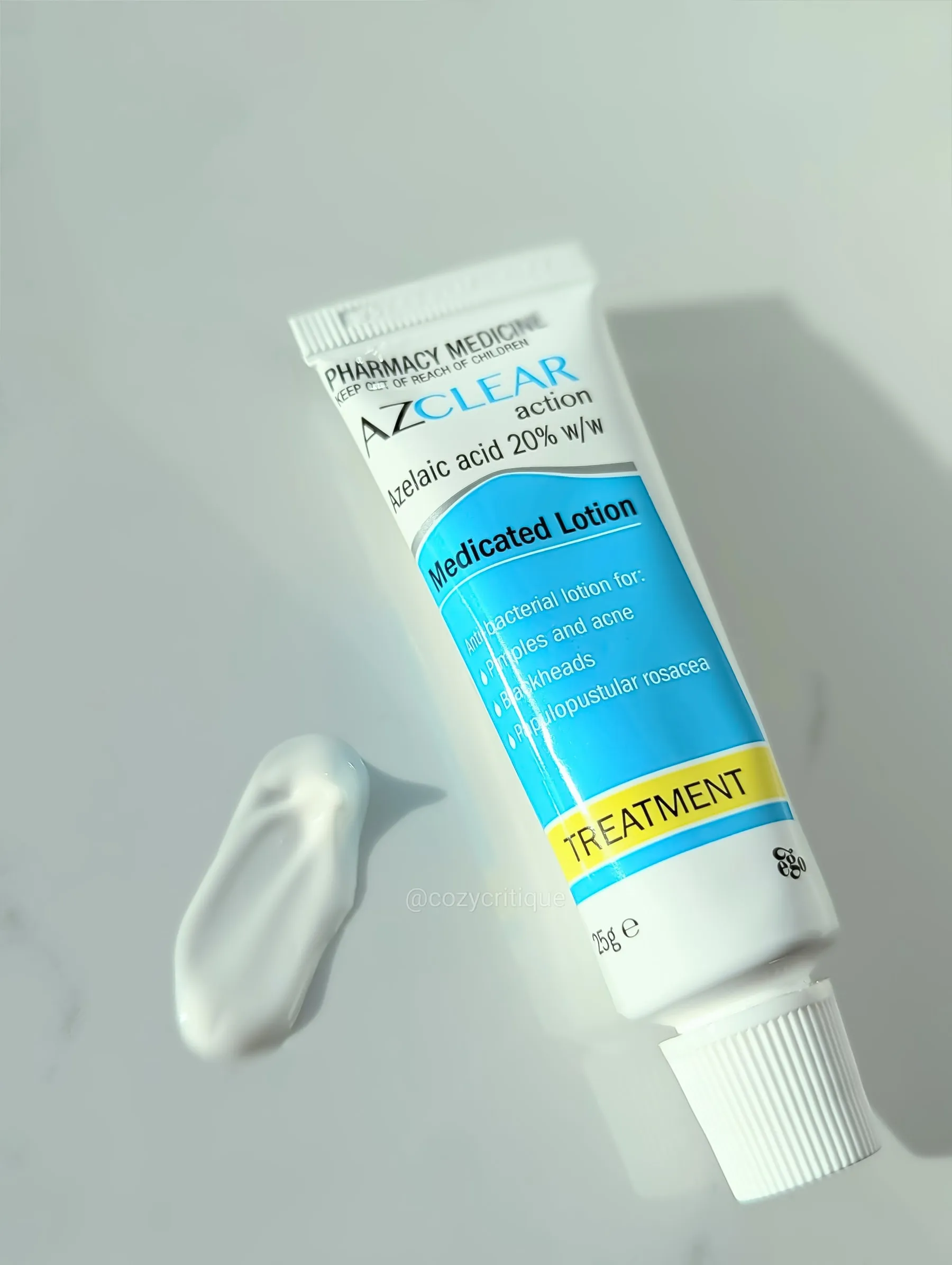 Azclear Azelaic Acid Cream + swatch
