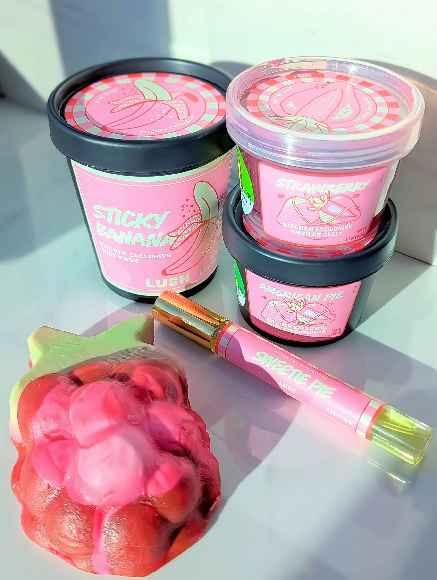 The contents of the February 2025 Lush Kitchen subscription box unpacked