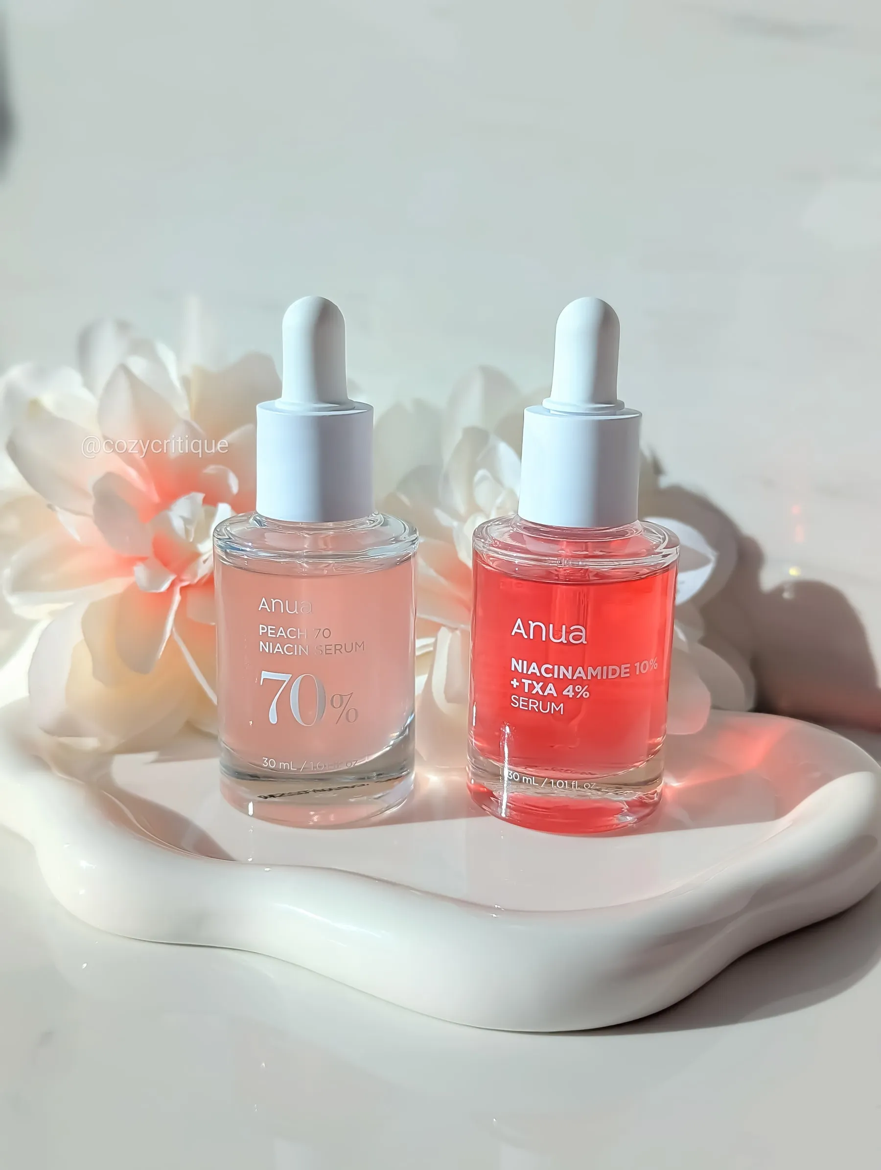 The two Anua niacinamide serums side by side for comparison