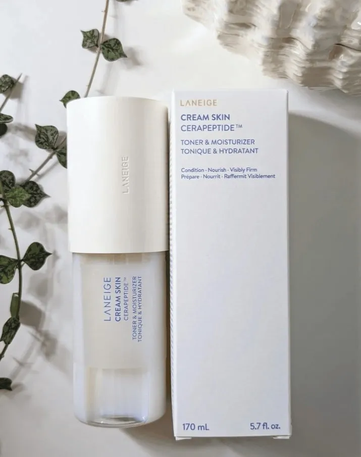 The Laneige Cream Skin Cerapeptide toner bottle
