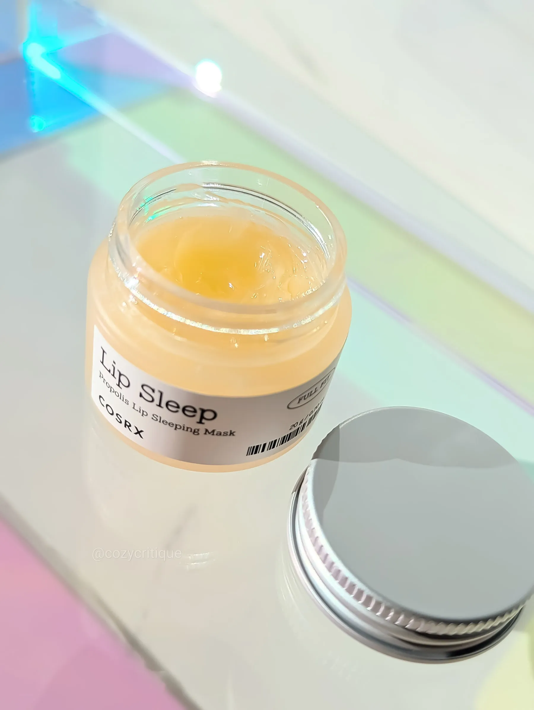 COSRX Propolis lip mask on a tray