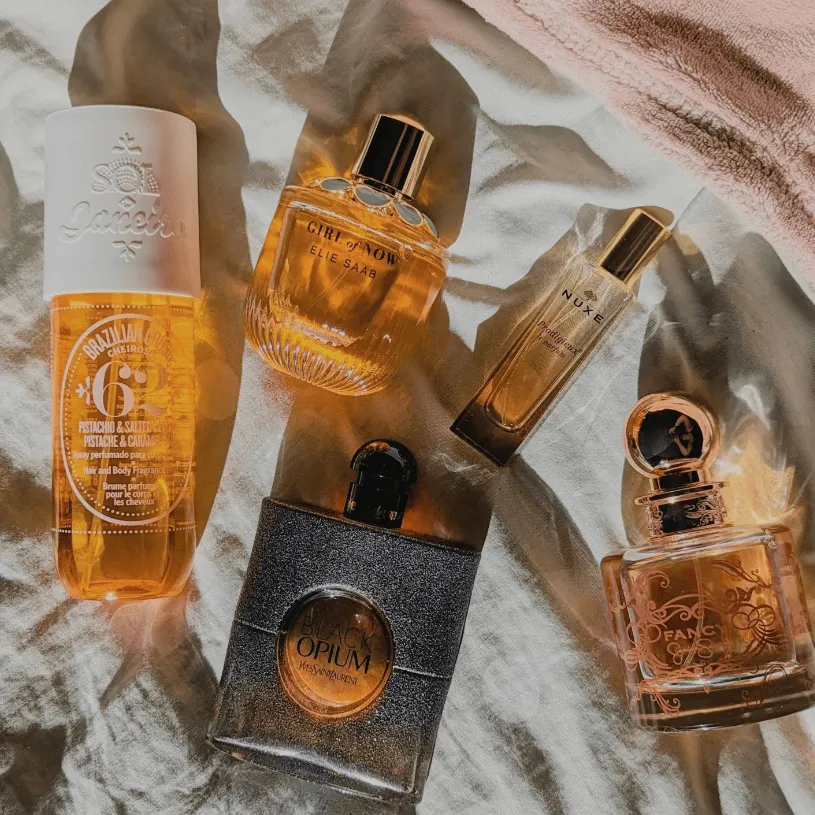 A group of gourmand summer fragrance bottles