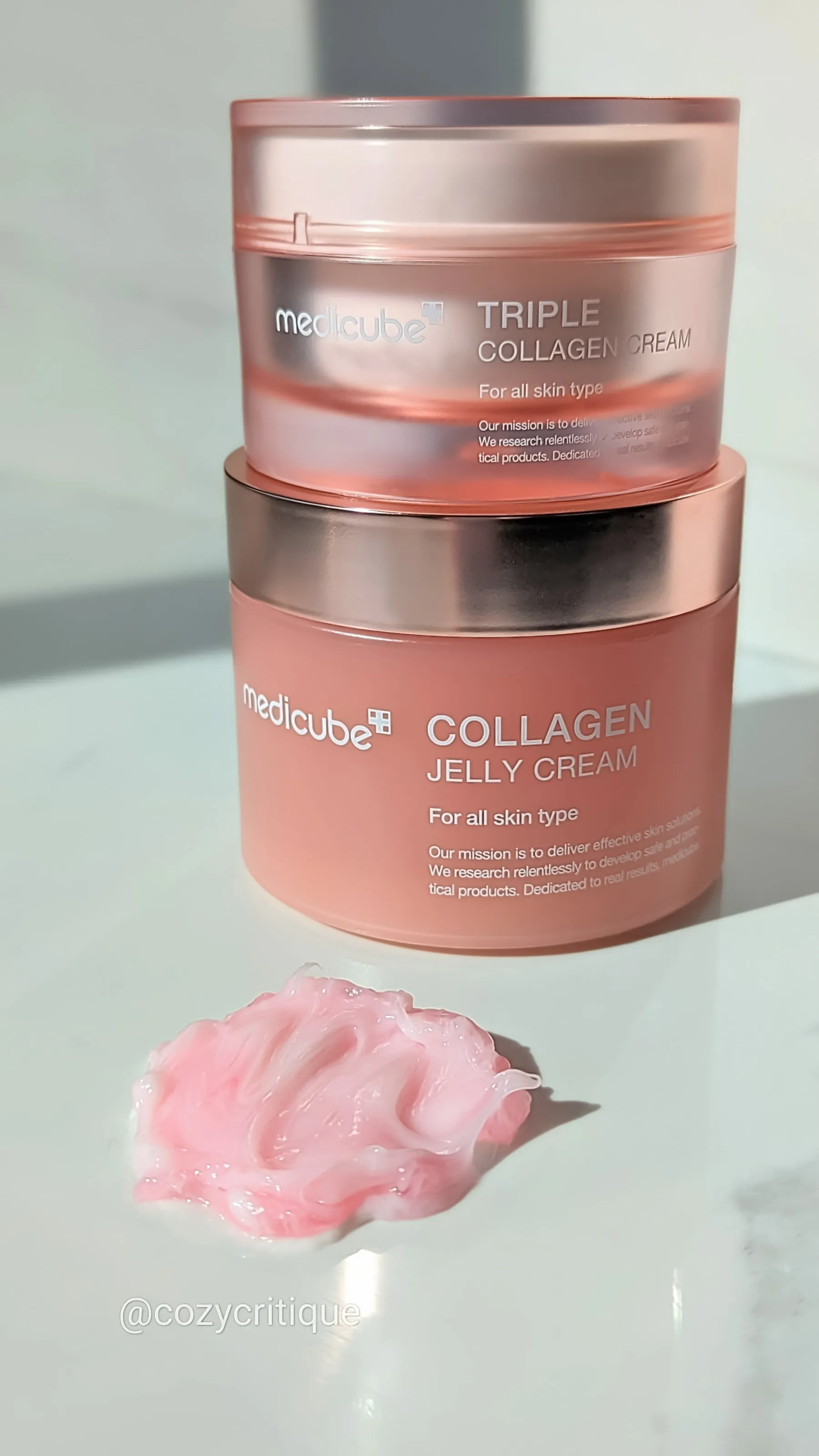 Medicube collagen creams photographed together